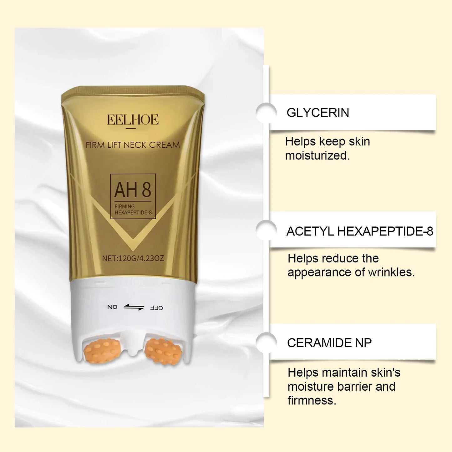 Roller Neck Cream - Moisturizes & Cares for Neck Skin