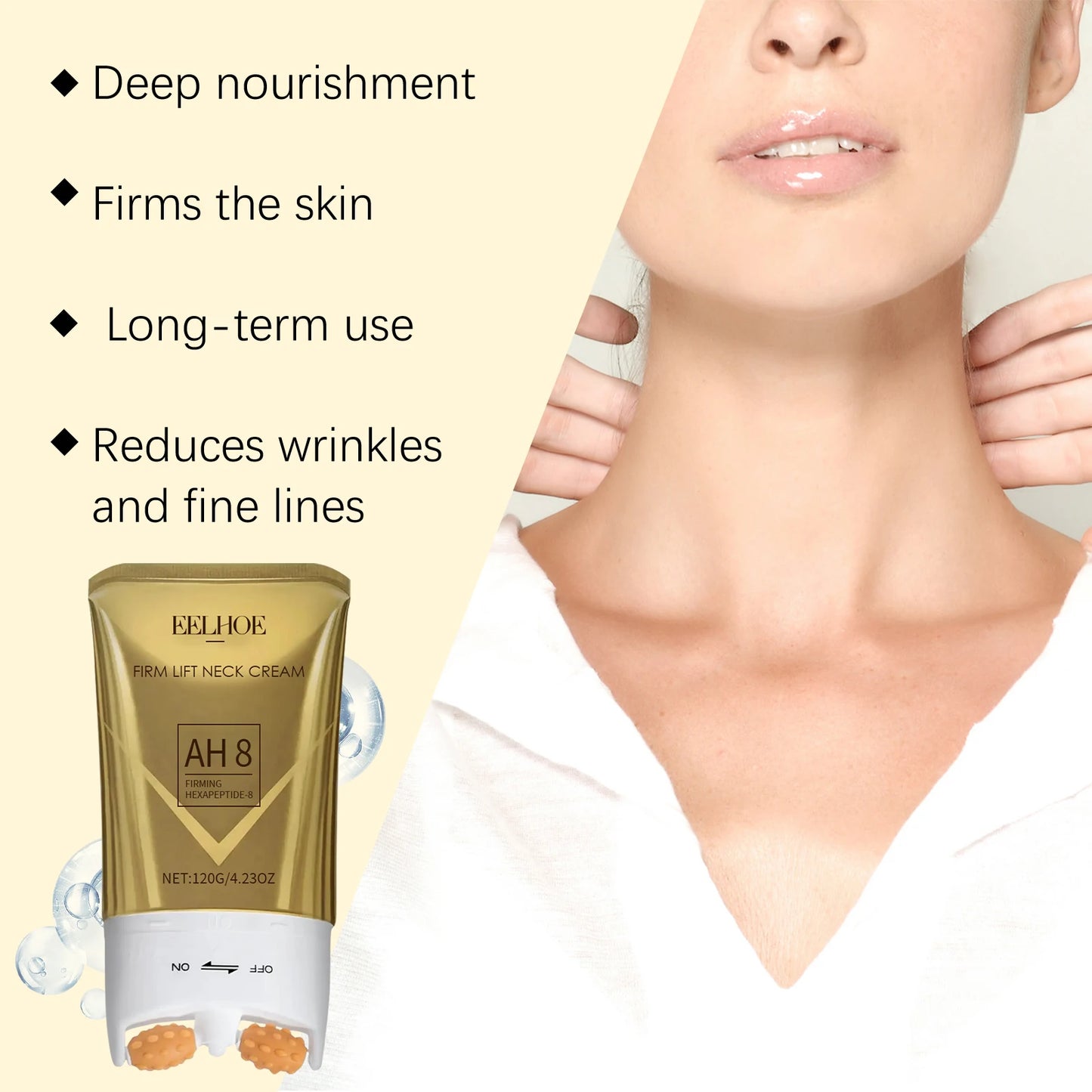 Roller Neck Cream - Moisturizes & Cares for Neck Skin