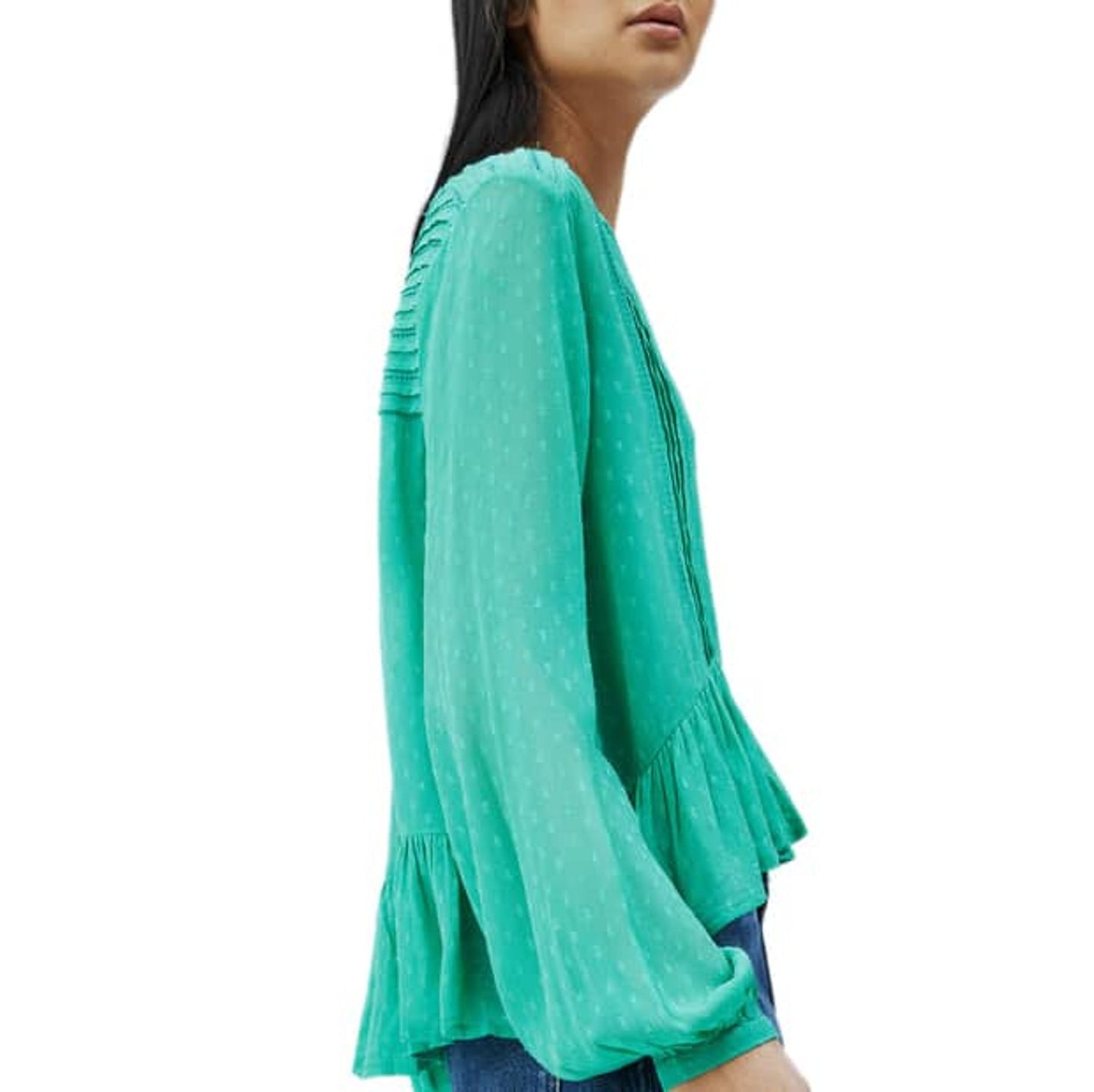 Pepe Jeans Premium Viscose V-Neck Long-Sleeve Shirt