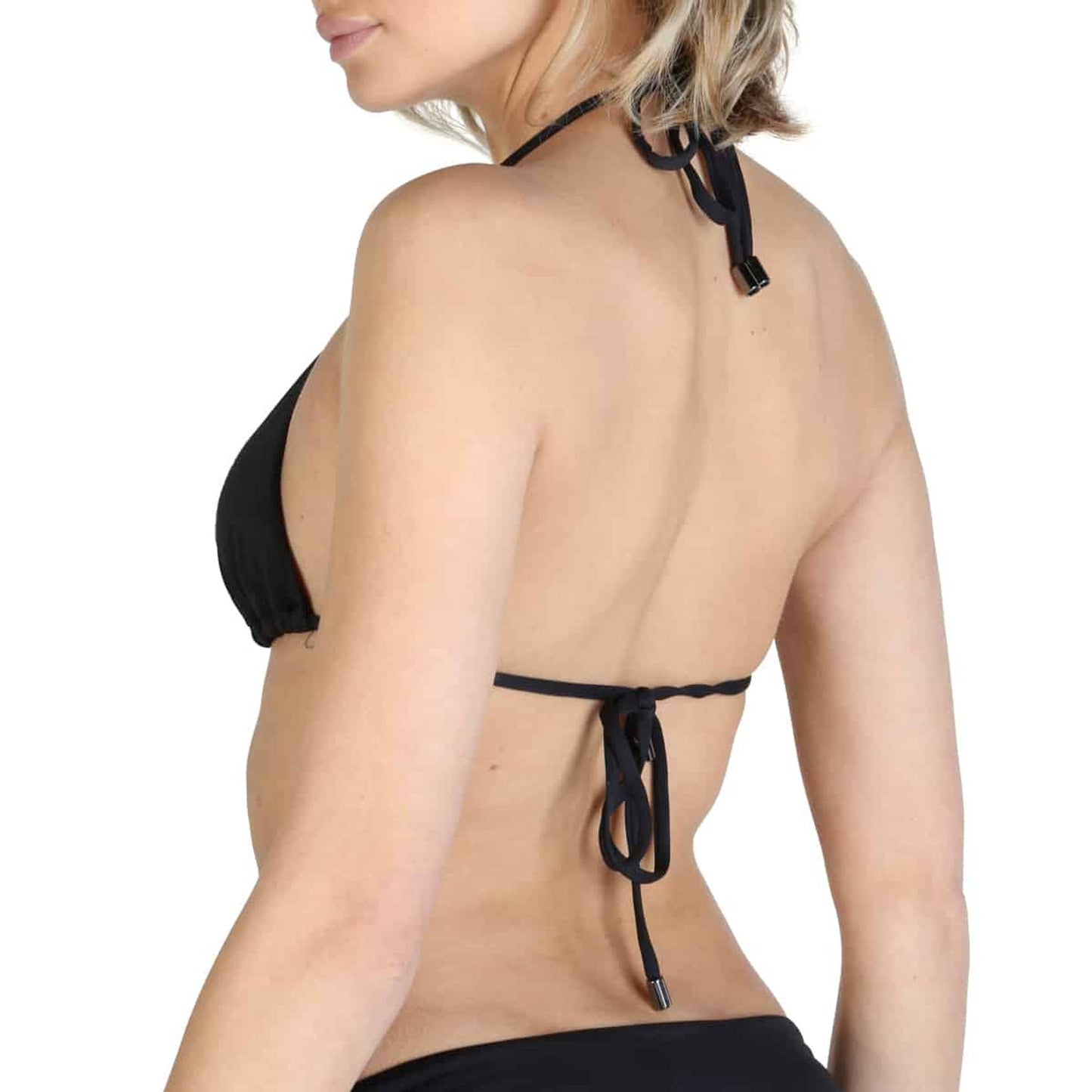 Karl Lagerfeld Black Silver Accent Padded Swimsuit