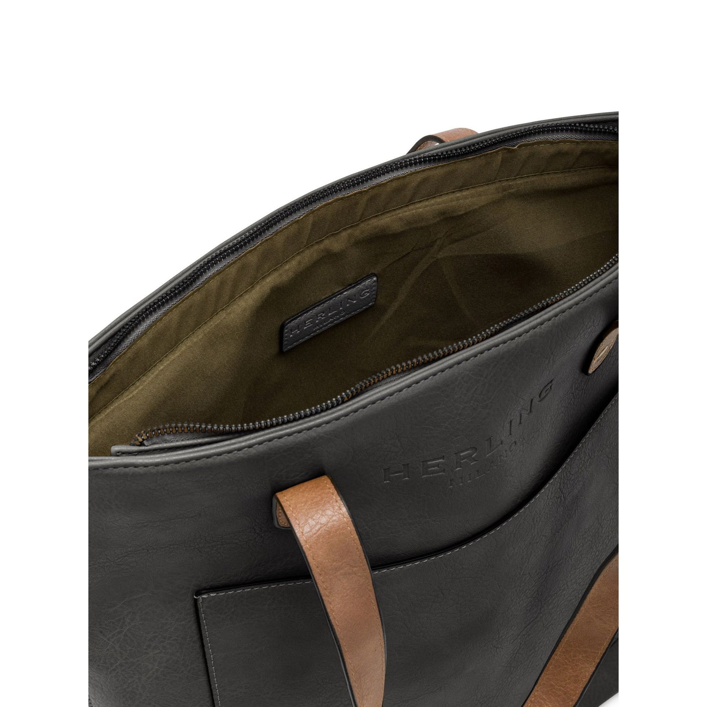 Herling Oversized Synthetic Leather Shoulder Bag with Removable Strap