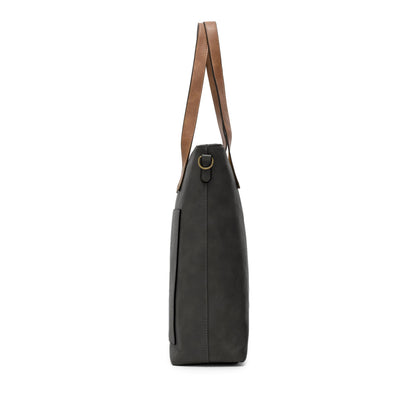 Herling Oversized Synthetic Leather Shoulder Bag with Removable Strap