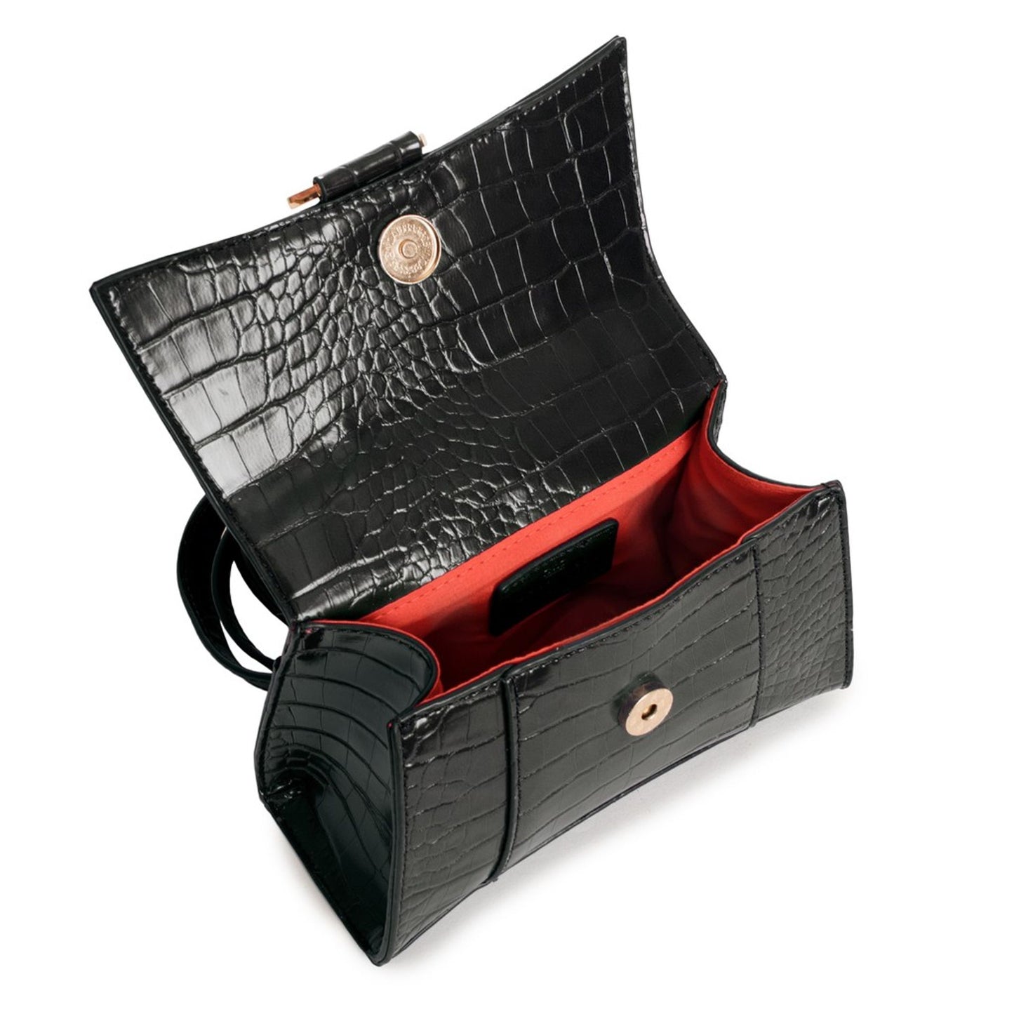 Egon Von Furstenberg Luxury Polyurethane Handbag with Removable Strap