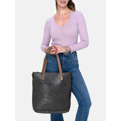 Herling Oversized Synthetic Leather Shoulder Bag with Removable Strap