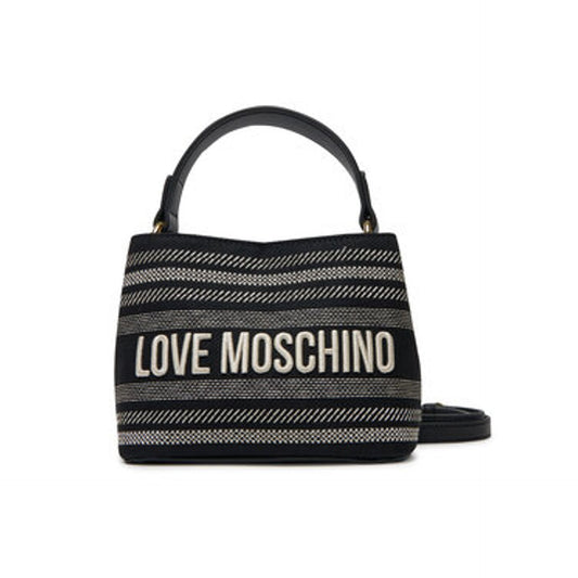 Bolso de mano de tela premium con cierre de cremallera Love Moschino