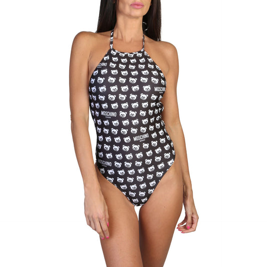 Moschino Black White Polka Dot Classic Swimsuit
