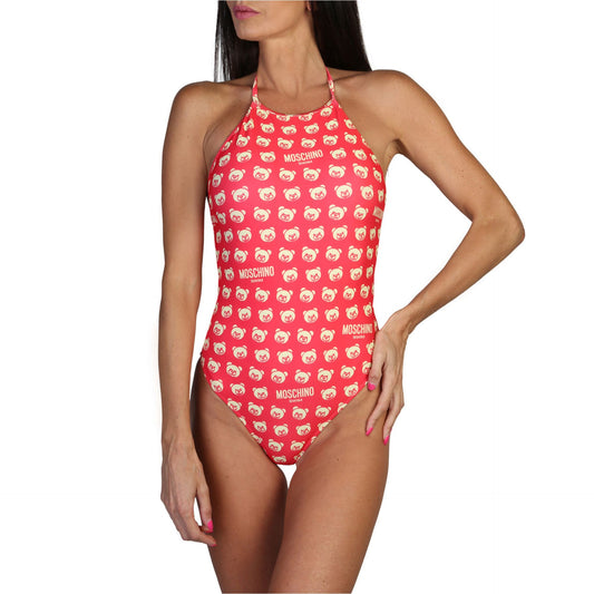 Moschino Pink Yellow Polka Dot Luxury Swimsuit